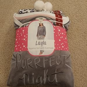Layla pajama set with eye mask "Purrfect Night" XL